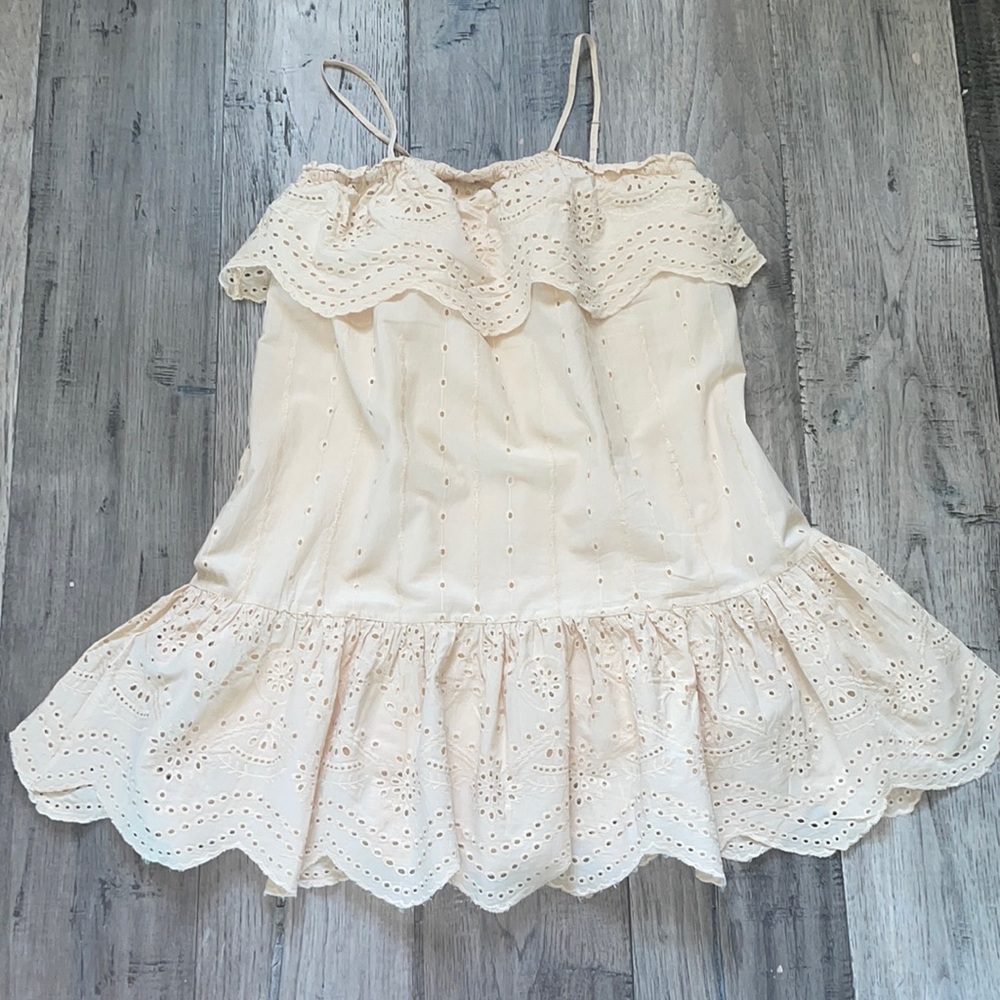Cream Eyelet Loose Fit Dress size S